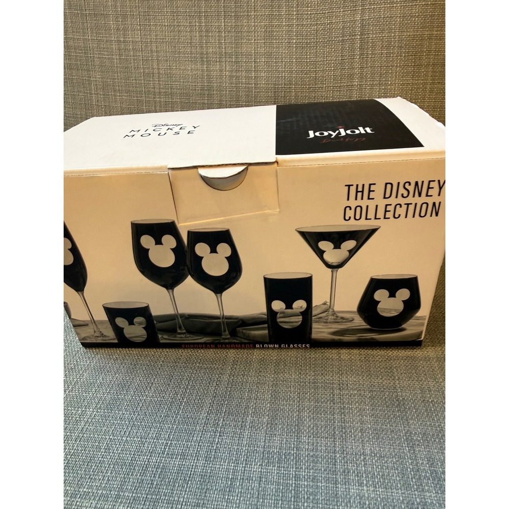 JoyJolt Disney Mickey Mouse Stemless Wine Glasses Set of 2 Black White 20oz NEW - Picture 5 of 5